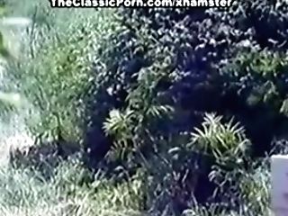 Retro Blonde Shows Widely Opened Asshole