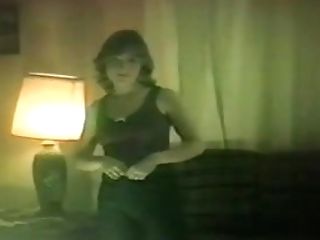 80s Lady Strips In Living Room