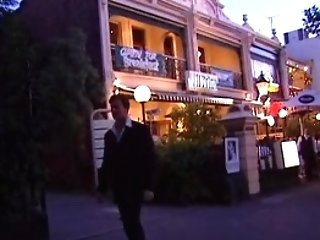 Good-looking Brown-haired In Black Liberate Micro-skirt Doing An Exotic Railing Of A Fellow In A Antique Setting